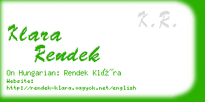 klara rendek business card